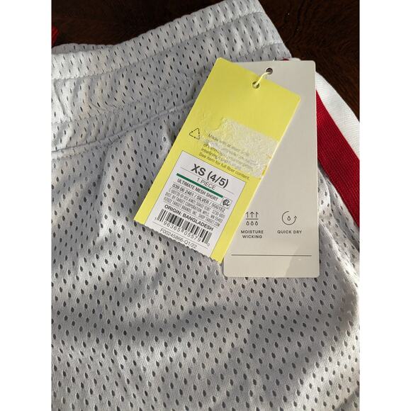 All in Motion Basketball Shorts XS 4 5 Mesh Silver Red Boys Sports Gym Active - Picture 4 of 9